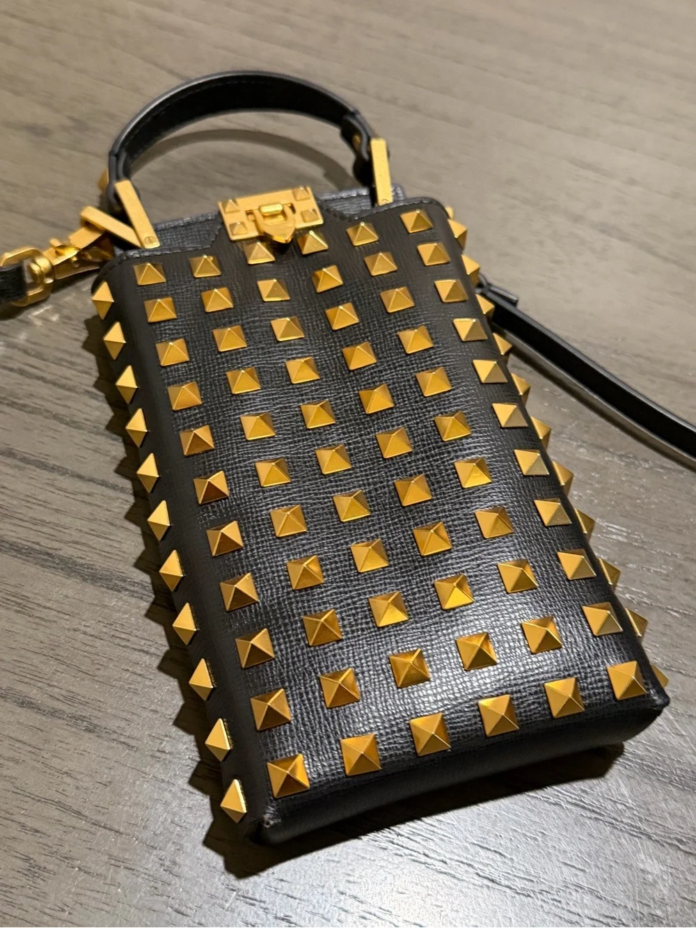 Valentino Garavani Black Studded Crossbody Bag - Picture 9 of 14